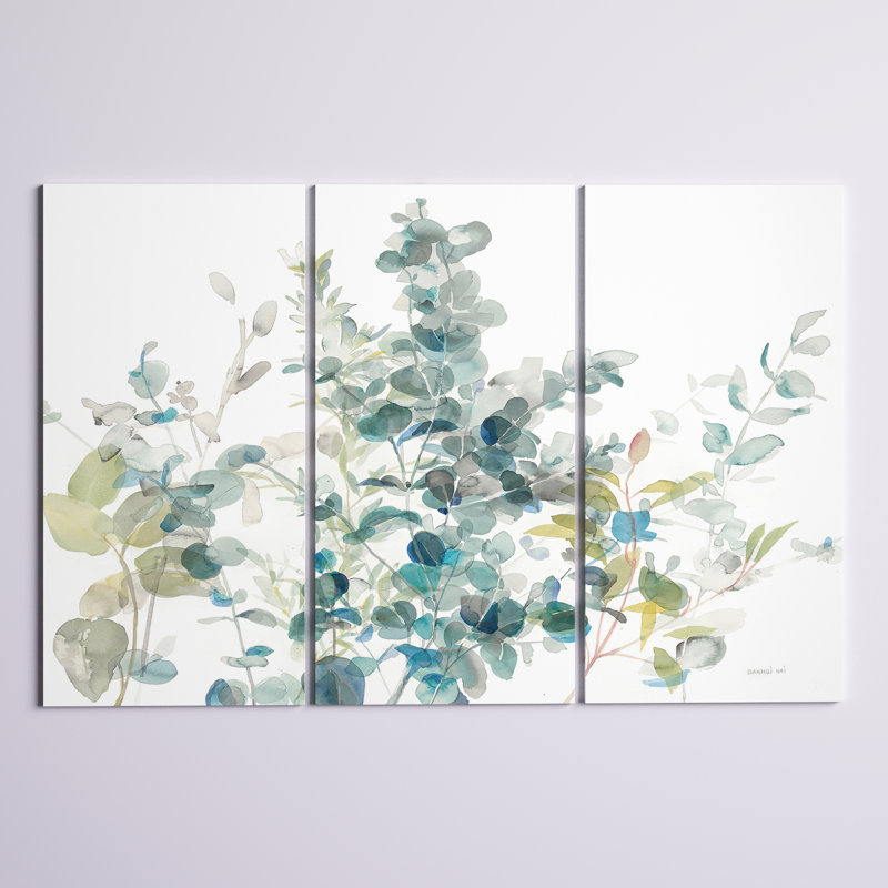 Farmhouse Eucalyptus Natural Element - 3 pièces, reproduction d'art sur toile tendue, H 40 po x l 60 po x P 1 po