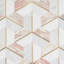 Decade 10x12 Hexagon Polished Marble and Brass Inlay Mosaic Tile
