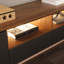 Meuble télé moderne en bois avec lumières DEL, console multimédia avec 4 tiroirs, entièrement assemblé-517464134-517464135