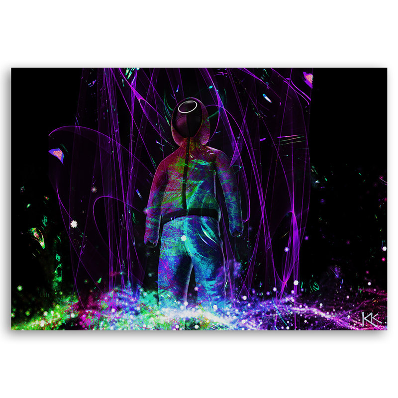 Neon Player - Wrapped Canvas Print, 60cm H x 90cm W