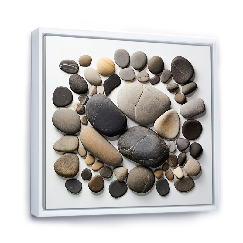 Beach Photo Harmonious Balance I, Cadre flottant blanc, H 16 po x l 16 po