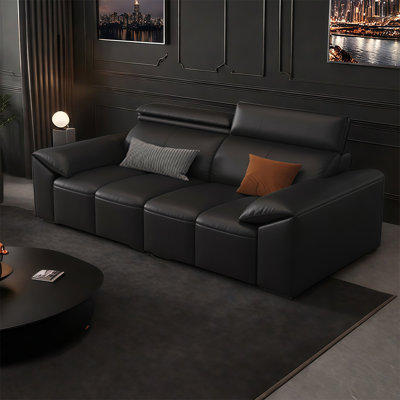 French minimalist cream style straight row sofa