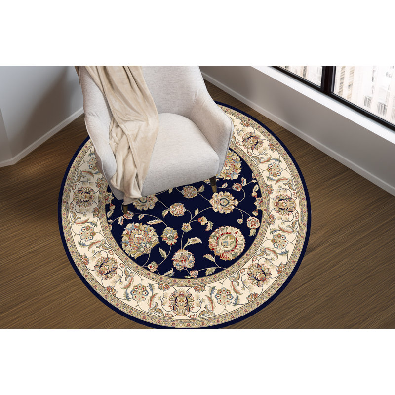 Ancient Garden Floral Indoor Rug, Round 5'3"