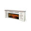 Console média Gery avec foyer encastré, 76 po, 2 armoires, blanc-118123964