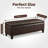 Contemporary Rectangle Storage Ottoman Bench In Faux Leather, Assembled