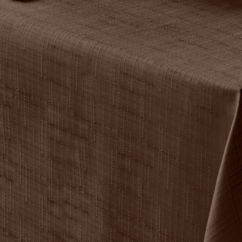 Bourland Plain Linen Look Tablecloth, 85cm W Round, Chocolate