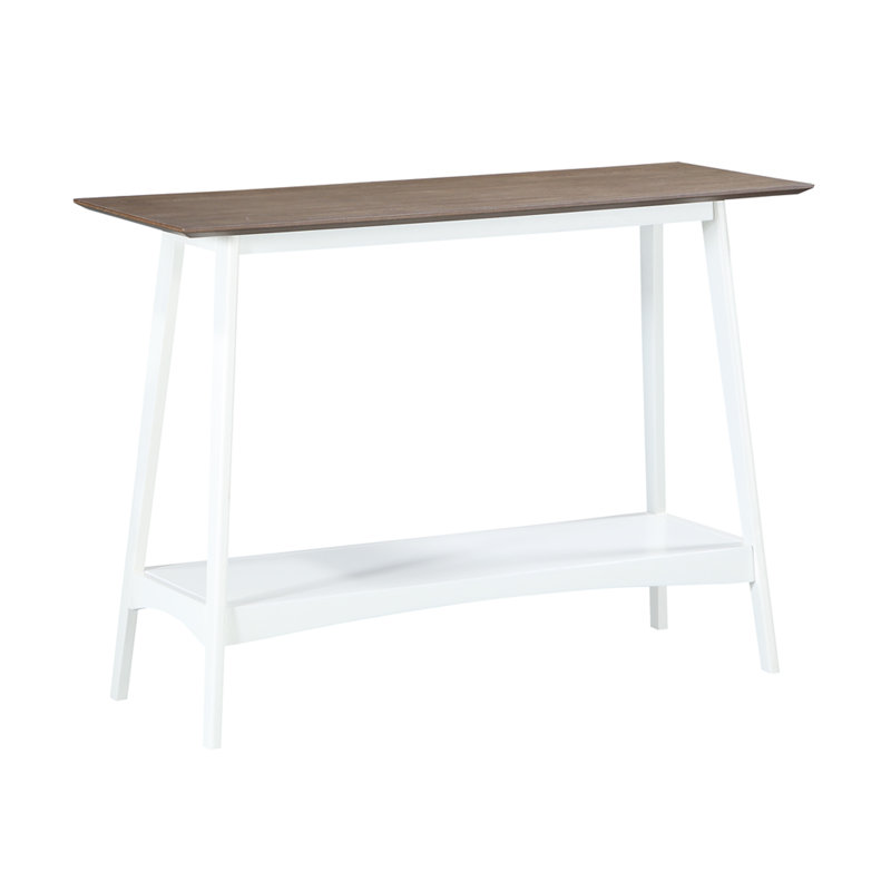 Console 44 po Dannyel, Plateau en bois flotté / base blanche