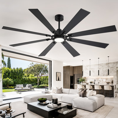 Ventilateur de plafond 72 pales 72 pouces avec lumière et télécommande, moteur CC réversible silencieux, 6 vitesses, 3CCT DEL, pour le salon et la grande pièce