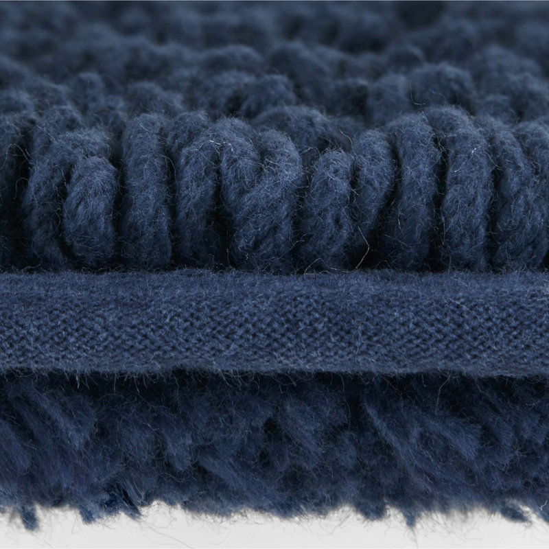 1 tapis de salle de bain réversible 100% coton bleu marine de 30 x 30 po avec lavabo lavable à la machine de 0,5 po d'épaisseur, poids moyen pour une salle de bain élégante