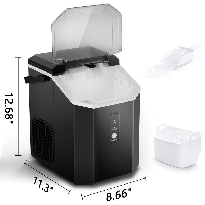 R.W.FLAME 33 Lb. Daily Production Nugget Clear Ice, Matte Black
