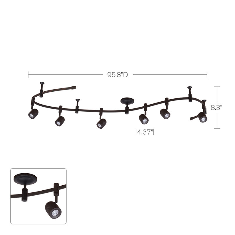 Flex Track 6-Light LED Track, Bronze, Bronze