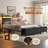 Farmhouse Bed Frame With 3 Storage Drawers Bench, Led Lights And Charging Station-154031508-154031505