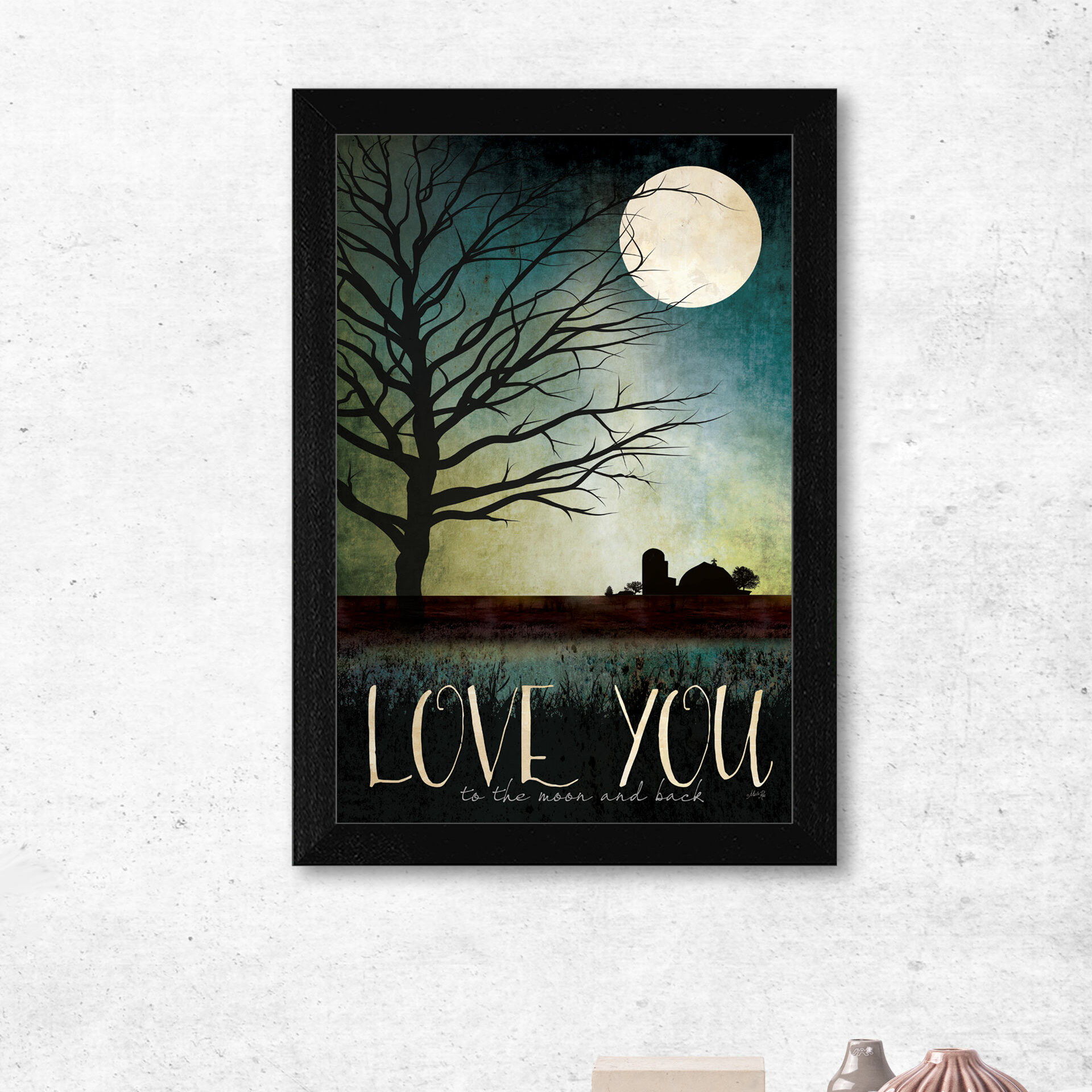 Trinx Love You Farm Framed Wall Art For Living Room Home Wall Décor