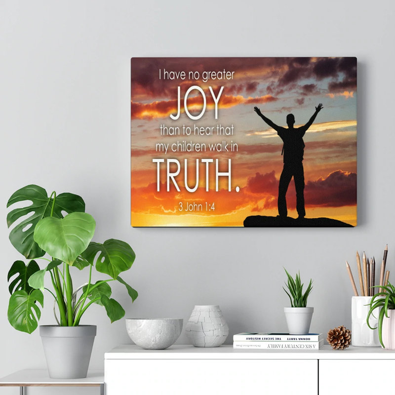 Joy and Truth 1 John 4: 21 Christian Home Decor Scripture Art, H 12 po x l 16 po x P 1,25 po