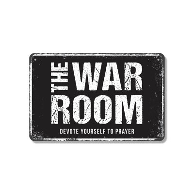 Enseigne de fantaisie en aluminium 18 po x 24 po War Room