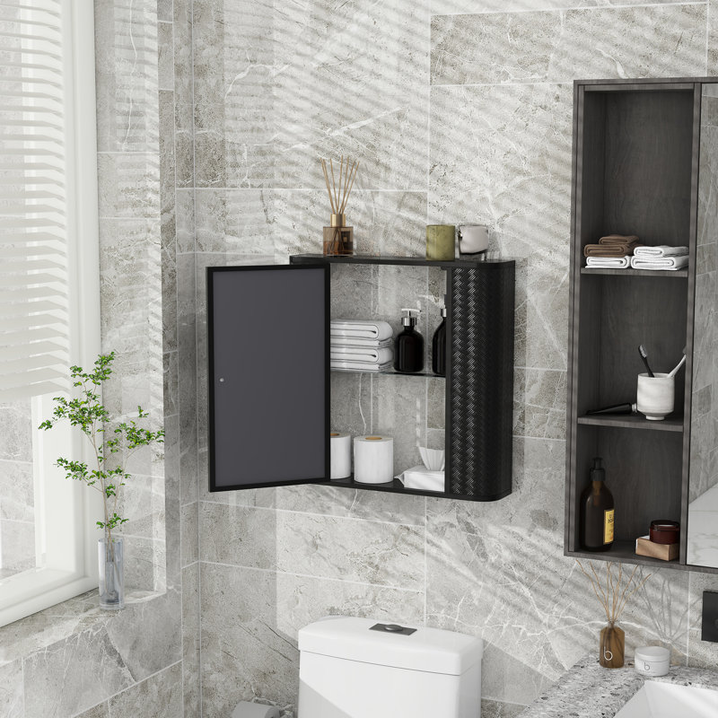 Wall-mounted Bathroom Cabinet With Mirror,modern Farmhouse Rustic American Design, Wall Mounted, Over Toilet/vanity Organizer