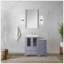 Meuble-lavabo simple élégant 42 po X P 18,25 po D, avec armoire latérale, plateau en céramique blanche et robinet-1070186180