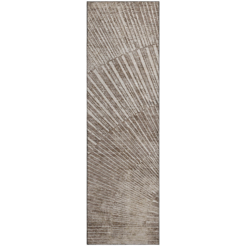 Premium Machine Washable Cerrito AMF542 Taupe 1'8" x 2'6" Rug, Tapis de couloir 2 pi 3 po x 7 pi 6 po