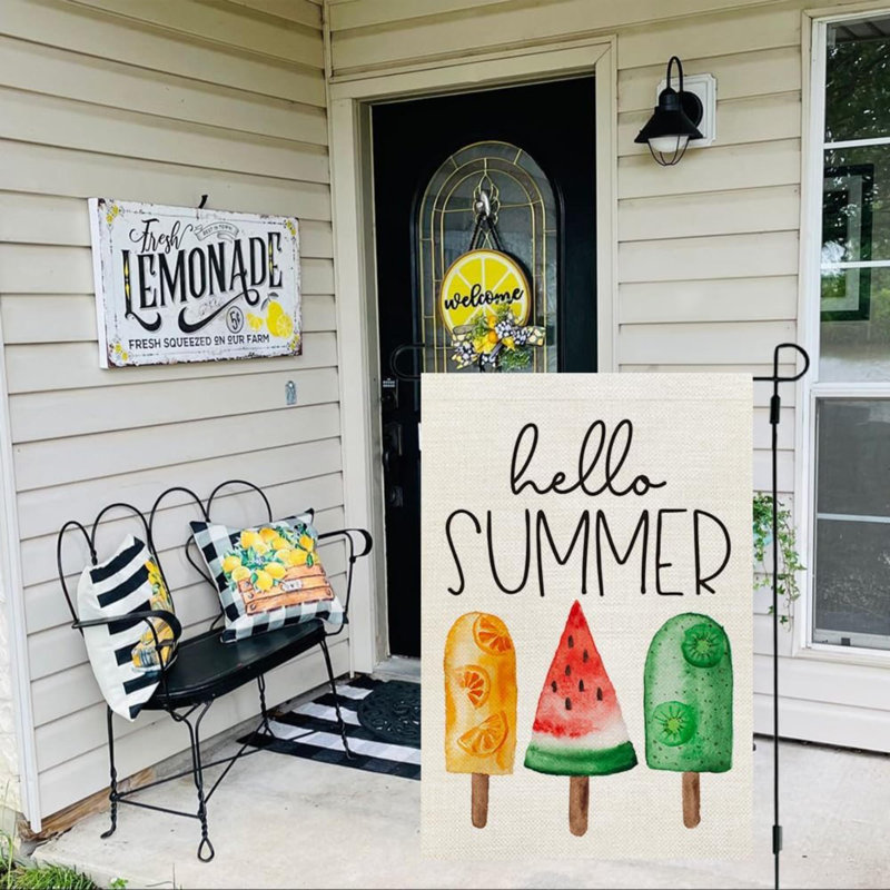 Drapeau de jardin Hello Summer