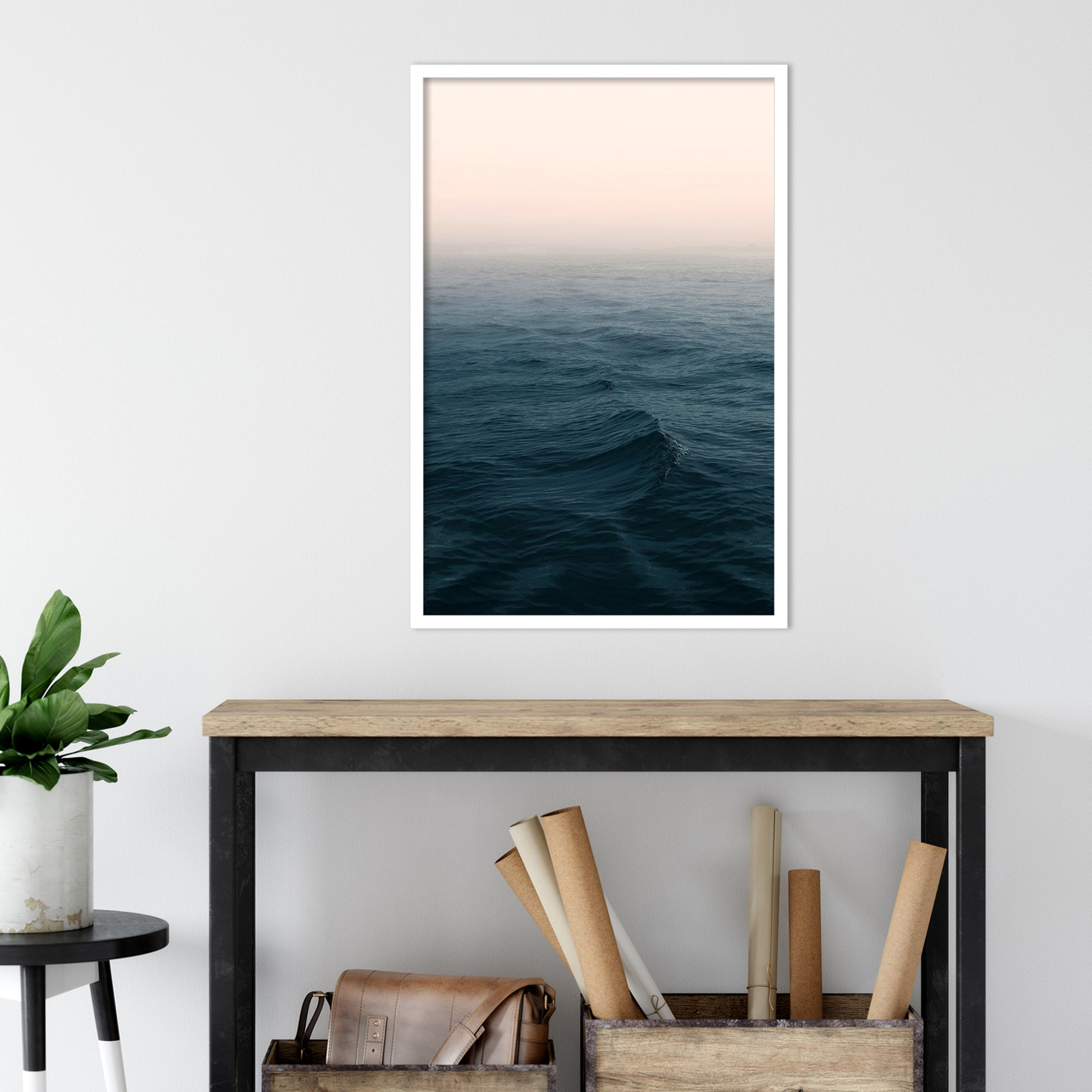 Ocean by Ian Winstanley, White, 22" W x 33" H