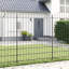 Clôture de jardin vidaXL 4 pièces gris 66,93 x 88,58 po en acier thermolaqué