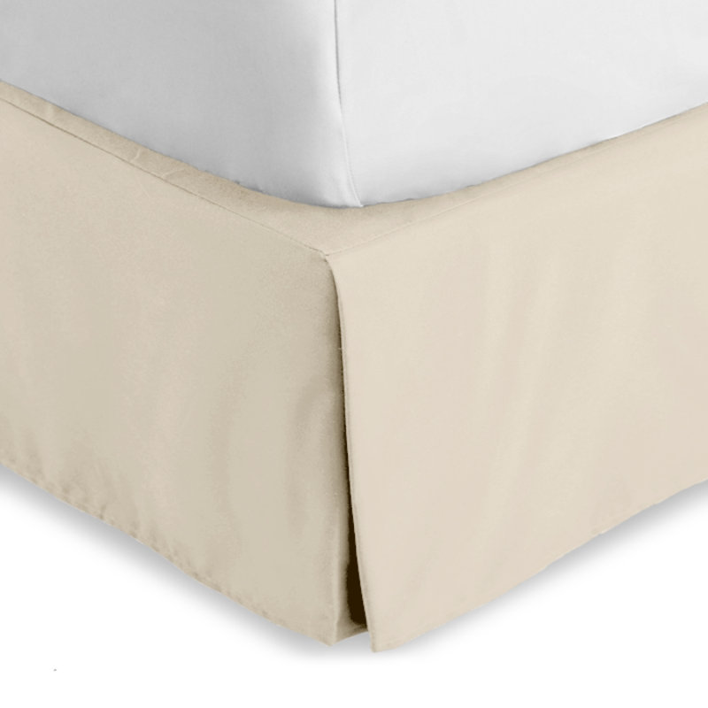 Jupe de lit plissée 15 po sur mesure, Simple, Sable
