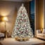  Arbre de Noël enneigé 9 pi avec lumière, 9 modes d'éclairage et base pliable-436309352