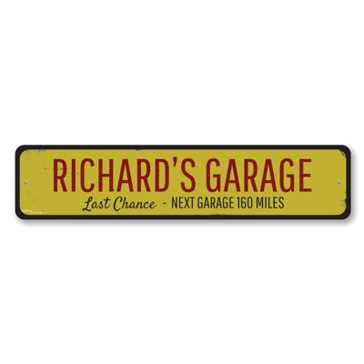 Enseigne personnalisée en aluminium «Last Chance Garage»