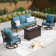 Asfand 5 - Person Patio Conversation Set with Swivel Lounge Chairs & Firepit Table