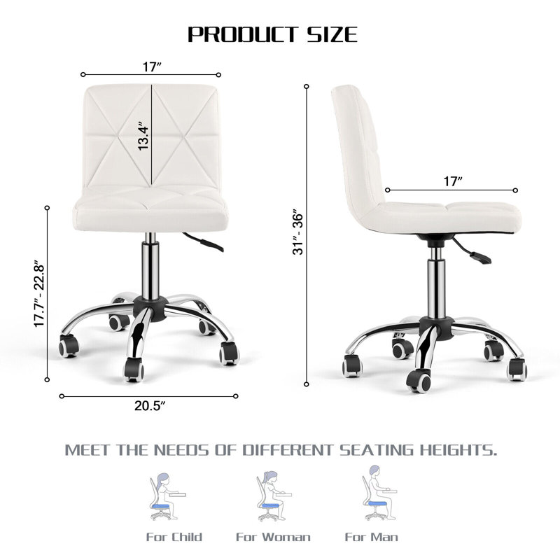 Chaise de bureau Deirde, Blanc