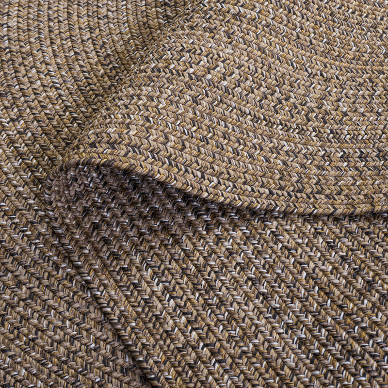 Braided Hand Loomed Performance Solid Color Indoor Indoor/Outdoor Area Rug, Oval 3' x 5'