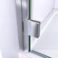 DreamLine Lumen P 32 po x l 42 po x 74 3/4 po H porte de douche à charnière demi-cadre noir mat avec base de douche noire-132401205-38819349-38819347
