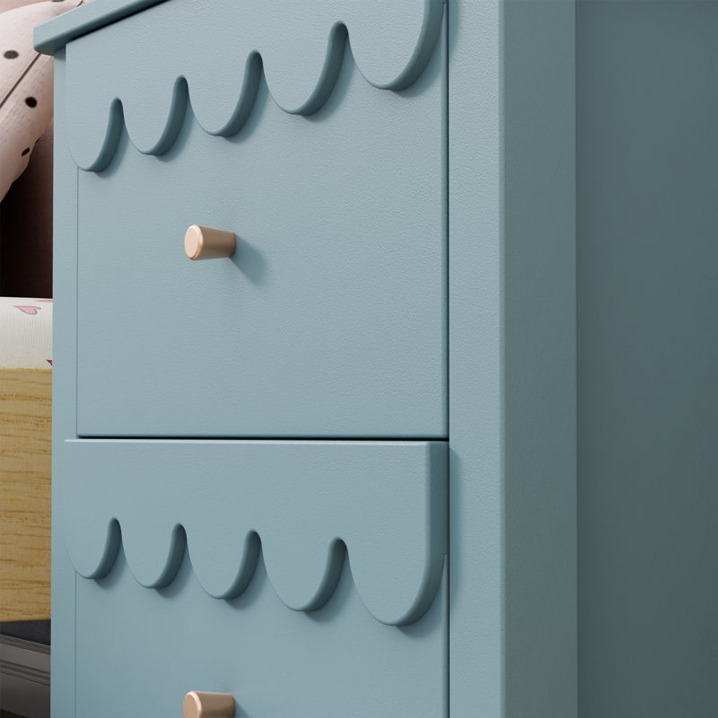 Dorlan 19.7“W Cute Cloud shape Nightstand, Blue