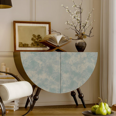 Modern Solid Wood Half-Moon Cabinet