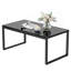 Table basse rectangulaire noire en verre trempé, table basse en verre-528199087