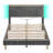 Velvet Upholstered Platform Bed Frame With Storage Headboard And LED Lights-979535343-978940313