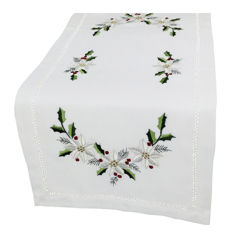 Chemin de table hemstitch brodéed Samuelson, L 72 po x l 15 po