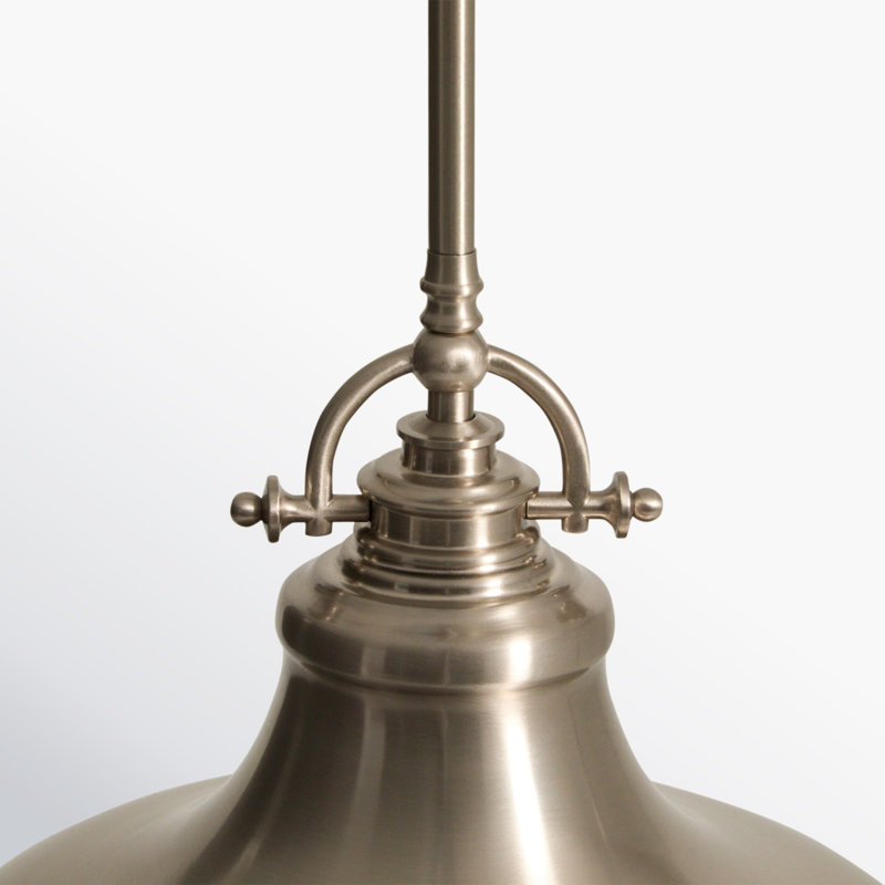 Luminaire suspendu simple en dôme Rosalyn, Nickel brossé, H 11,5 po x l 13,5 po x P 13,5 po