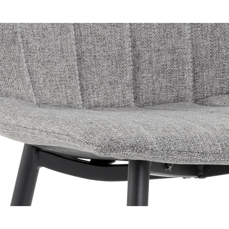 Upholstered Dining Chair, Gray, Black