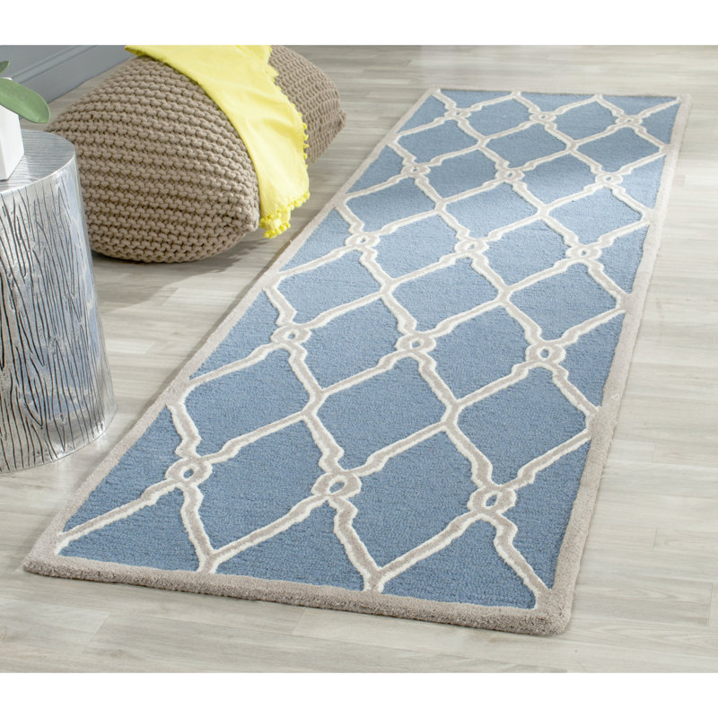 Cannen Hand Tufted Wool Geometric Rug, Runner 2'6" x 8'