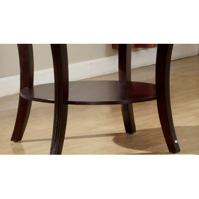 Table de bout de style contemporain avec plateau en verre et tablette inférieure ouverte