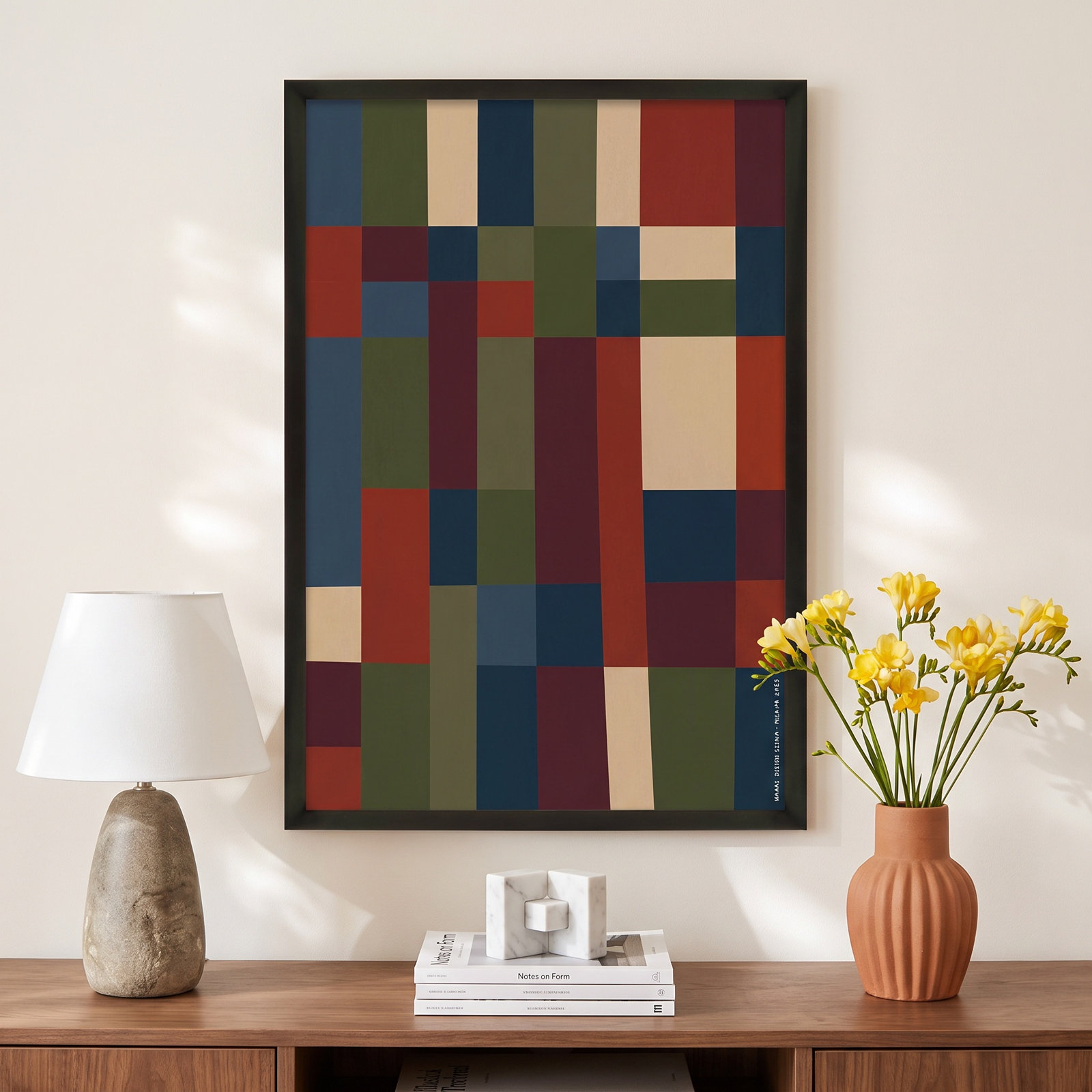 Fragmented Spectrum 5 Print by Romina Gadler, Black Framed, 20" H x 14" W
