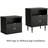 Fluted Nightstand Set of 2 with Charging Station, 23.3'' W End Table with 2 Storage Drawers and Metal Legs, Modern Wood Bedside Table for Bedroom-1131877822