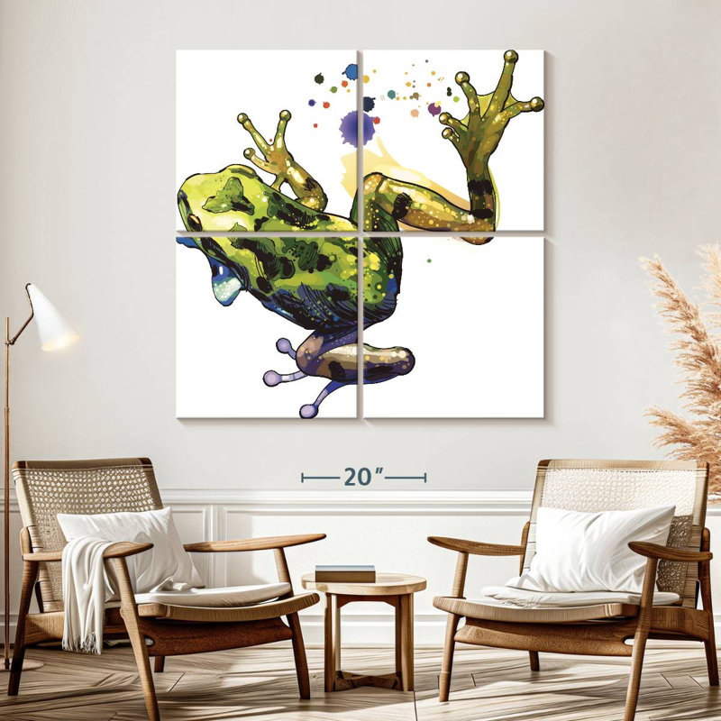 Éclaboussure de couleur grenouille Brampt, H 57 po x l 57 po