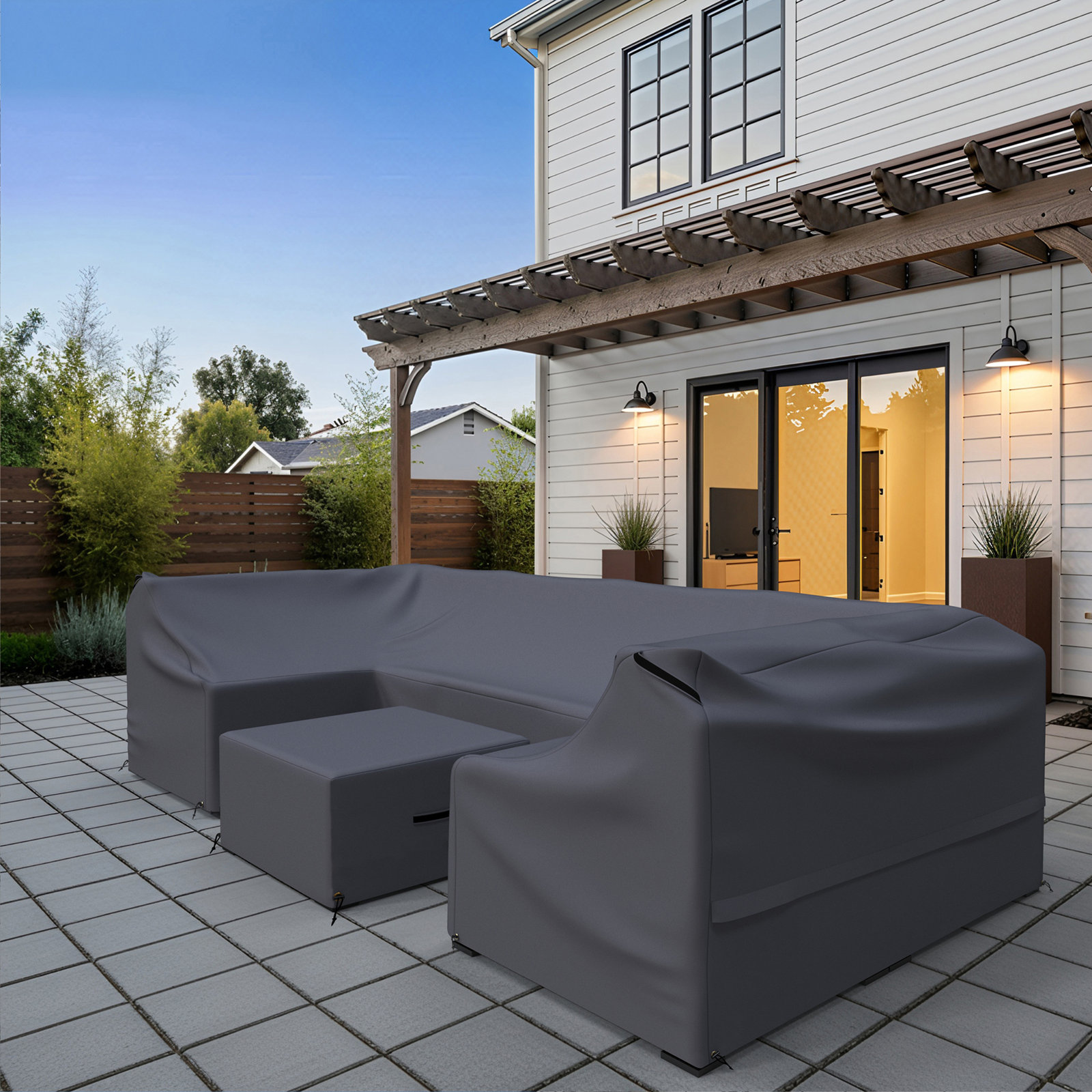 Estes Wicker Assembled Outdoor Furniture Cover For Group Seating With Sunbrella Cushions