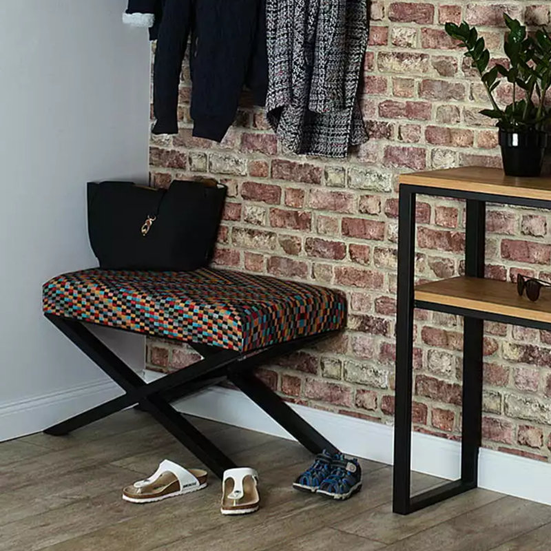 Ohiopyle Velvet Upholstered Bench, 40 x 100 x 30cm