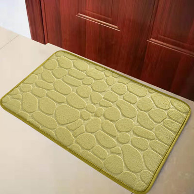  Bathroom Rugs 1pc Memory Foam Bath Rug Embossed Bathroom Mat Water Absorbent and Washable Bath Rugs Non-Slip Thick Soft and Comfortable Carpet for Show