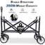 Chariot de plage pliable robuste pour chariot de plage pliable en plein air avec roues universelles à poignée réglable