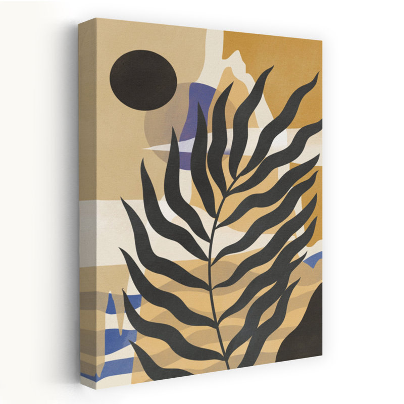 «Desert Palm», reproduction abstraite, géométrique contemporaine, plante d'art mural, H 18 po x l 12 po