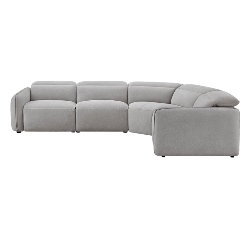  Bayne Upholstered Recliner Sectional, Elite Dove Performance